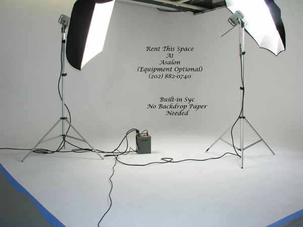 A 450square foot photo studio is available for hourly rental at the ASalon